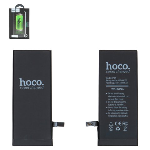 Акумулятор Hoco для Apple iPhone 6S, Li Polymer, 3,75 B, 2280 мАг, збільшена ємність, original IC