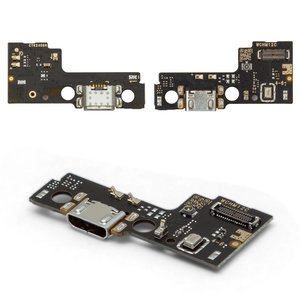 Шлейф для Xiaomi Poco C55, Redmi 11A, Redmi 12C, коннектора зарядки, с микрофоном, с компонентами, Сopy, плата зарядки