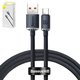 USB кабель Baseus Crystal Shine Series, USB тип-C, USB тип-A, 120 см, 100 Вт, черный, в нейлоновой оплетке, #CAJY000401