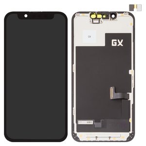 Дисплей для iPhone 13 mini, чорний, з рамкою, High Copy, без мікросхеми, OLED , GX OEM hard