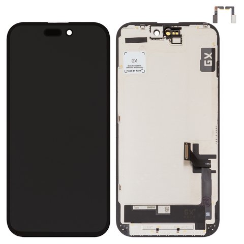 Дисплей для iPhone 15, чорний, з рамкою, Copy, TFT , GX in cell