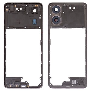 Средняя часть корпуса для Motorola Moto E14, серая, со стеклом камеры