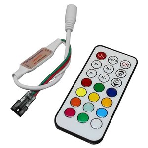 Контролер з ІЧ пультом TH2015-X-RF (RGB, WS2811, WS2812, 12 В) Контролер з ІЧ пультом TH2015-X-RF (RGB, WS2811, WS2812, 12 В)